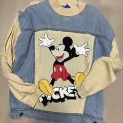 ZARA ミッキーマウス　ディズニー　スウェット　デニム　パッチワーク