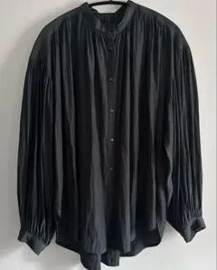 値下げ◇美品◇墨黒紺バルーンスリーブ シャツ M