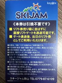 スキージャム勝山　リフト券(大人1日券) 25-26シーズン
