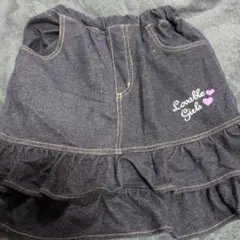 ダークデニム フリルスカート 100cm~