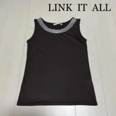 LINK IT ALL ブラウン×シルバー　タンクトップ　ノースリーブ　38のサムネイル