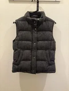 無印良品　ウール混紡 グレー ダウンベスト