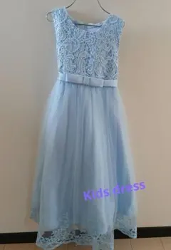 ライトブルー レースドレス ノースリーブ
