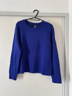 DIVIDED 長袖ニットセーター S 青