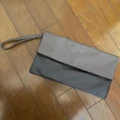 グレー 合成皮革 クラッチバッグ