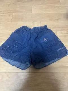 シャーリーテンプル　フリル付きダークブルーショートパンツ 100cm