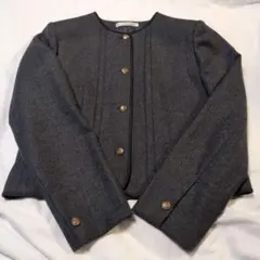 New Yorker ノーカラージャケット ダークグレー