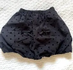 Cottoli　コトリ　ドット　水玉　バルーンスカート　ブラック　120