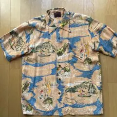 【デッドストック】ハワイ製 キラウエア 虎 和柄 アロハシャツ ハワイアンシャツ デッドストック】ハワイ製 キラウエア 虎 和柄 アロハシャツ
