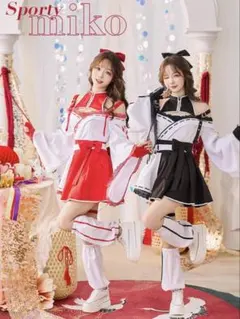 Malymoon スポーティージップ巫女コスチューム コスプレ お正月のサムネイル
