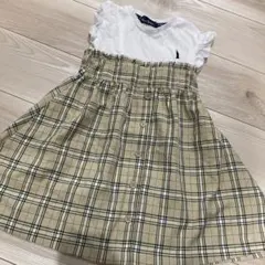 イーストボーイ　チェック切替ワンピース　半袖　110