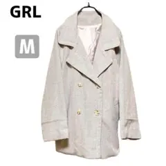 グレイル GRL コート ダブルブレスト ヘリンボーン 裏地付き M アウター