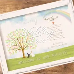 結婚証明書＆ウエディングツリー♡結婚式　披露宴　ゲスト参加　葉っぱのハンコ