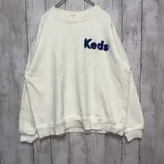Keds MIKI STUDIO刺繍ロゴ ホワイト トレーナー　スウェット