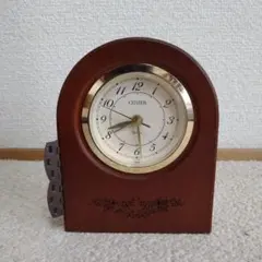 シチズン　アラーム付き置時計　14×11cm　ジャンク品