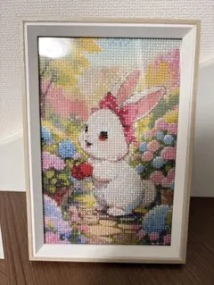 ダイヤモンドアート うさぎ 額縁付き