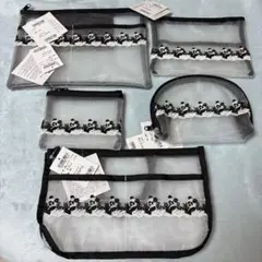 新品未使用 近沢レース　パンダ メッシュポーチ ５点セット