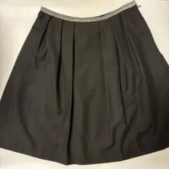 黒 膝丈 フレアスカート グリーンレーベルリラクシング