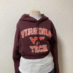 【ヴィンテージ 古着 リメイク】バーガンディ フード付きパーカー