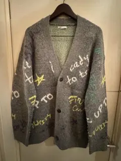 グレー グラフィティ カーディガン