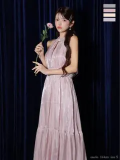 dea robe de fleurs ロングドレス　S ピンク　エルケイ