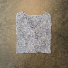 フリルブラウス  花柄  長袖  韓国ファッション