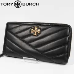 美品✨トリーバーチ 長財布 キラ シェブロン ラムスキン キルティング ブラック