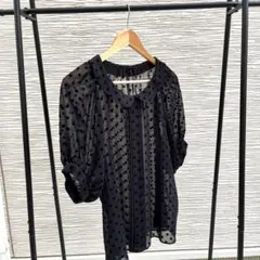 ドット柄シースルーシャツ