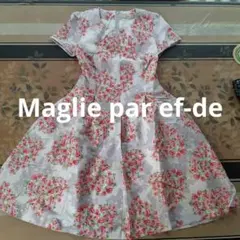 マーリエパーエフデ　 Maglie par ef-de ピンク 花柄　膝丈ワンピのサムネイル