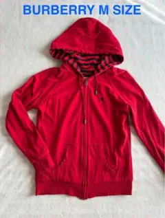 BURBERRY BLUE LABEL リバーシブルパーカー レッド×ネイビー