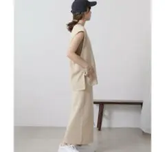 ノースリーブロングニットワンピース F