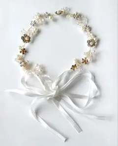 ウェディング ヘッドドレス 花モチーフ