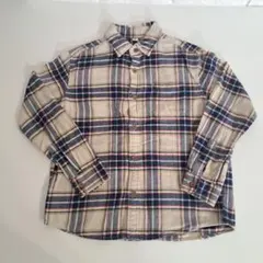 ユニクロチェック柄フランネル長袖シャツ 130cm