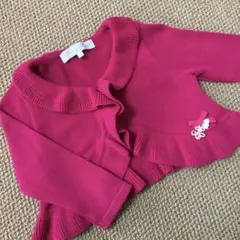 (80㎝)■タルティーヌエショコラ■濃ピンクニットカーディガン/ボレロ