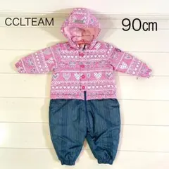 CCLTEAM スノーウェア　90㎝ スキーウェア 女の子　つなぎ ピンク