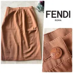 NO.2-131FENDIタイトスカートvintage42 キャメル　イタリア製