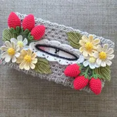 ハンドメイド☆ボックスティッシュカバー☆ティッシュケース☆編み