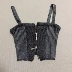 UNITED TOKYO フロントジッパーニットビスチェ