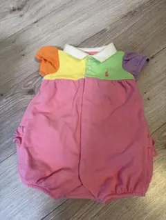 カラフルロンパース 半袖 フリル付き