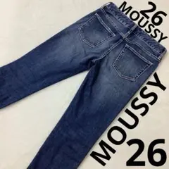 【超美品】MOUSSY デニム 26インチ 26 カットオフ フリンジ　可愛い