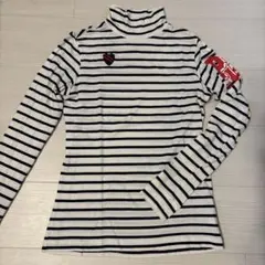 PEARLY GATES ストライプ タートルネックシャツ