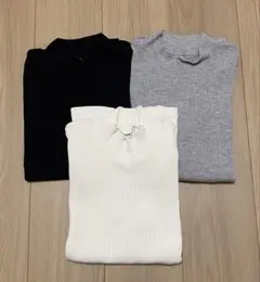UNIQLO リブハイネックＴ　Ｌサイズ　3枚セット