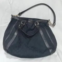 Gucci アビー GGキャンバス ワンショルダートートバッグ ブラック