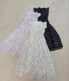 アンミール チェックレディOPワンピース ホワイト