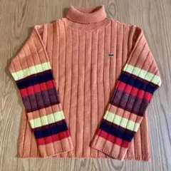 12月17日までLACOSTE オレンジ リブ編みセーター　160サイズ