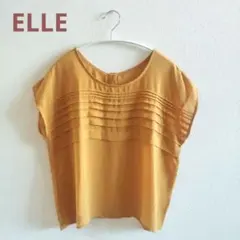 【ELLE】ピンタック ブラウス フレンチスリーブ マスタード Fサイズのサムネイル