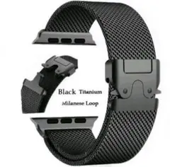 Apple watch バンド 44/45/46/49mm ブラックチタン