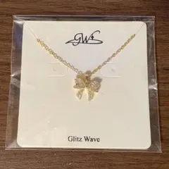 【ネックレス】LuLuDiy Glitz Wave リボン ゴールド