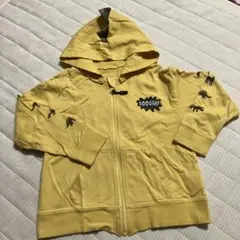 グレードスコープ恐竜刺繍フード付きパーカー イエロー　100