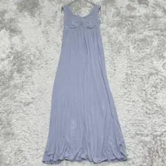 tu-hachiナイトブラカップ付きルームウェアマキシ丈(70L)パウダーブルー